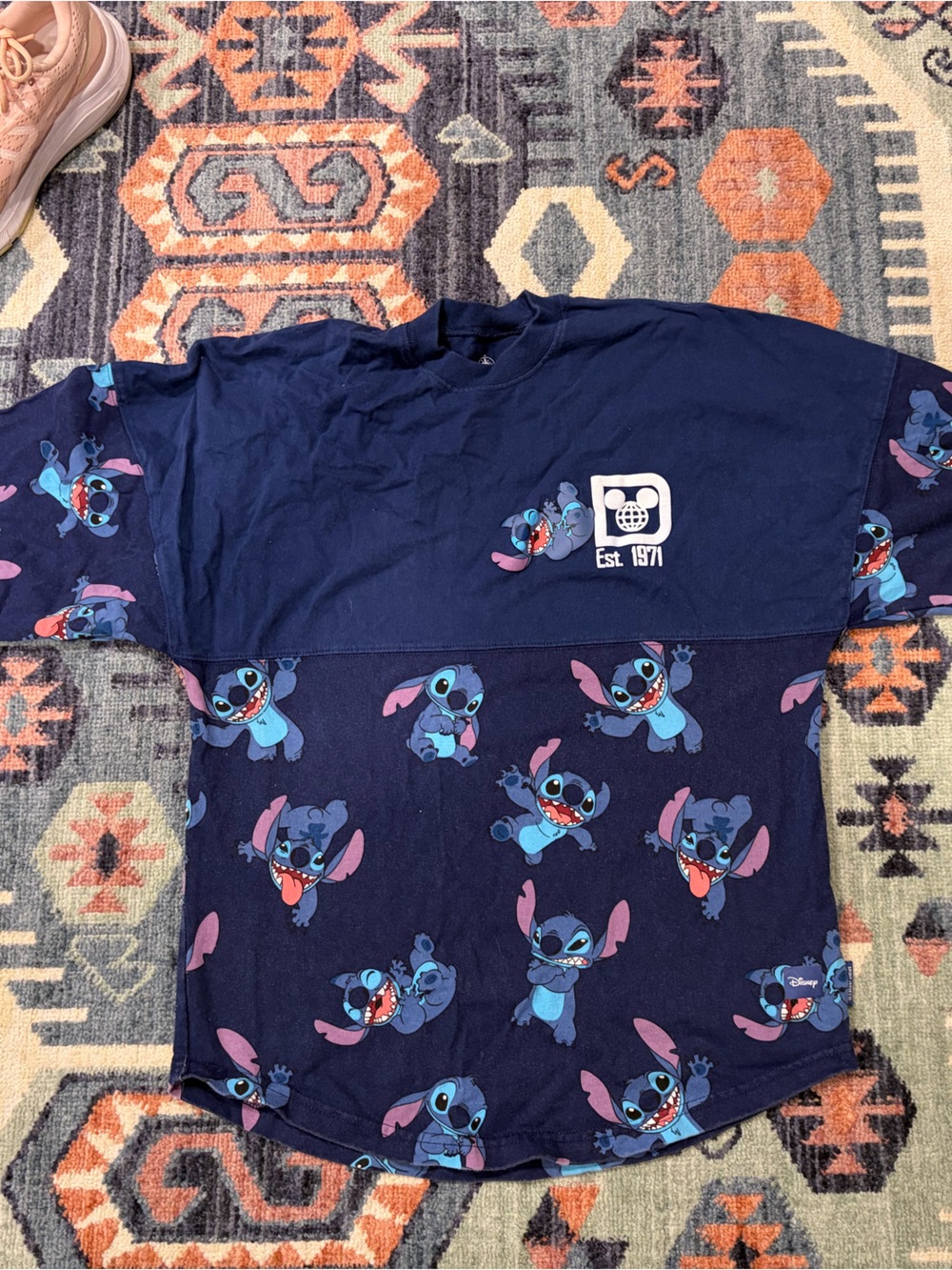 Disney World special addition Navy Blue Stitch Allover Print Top